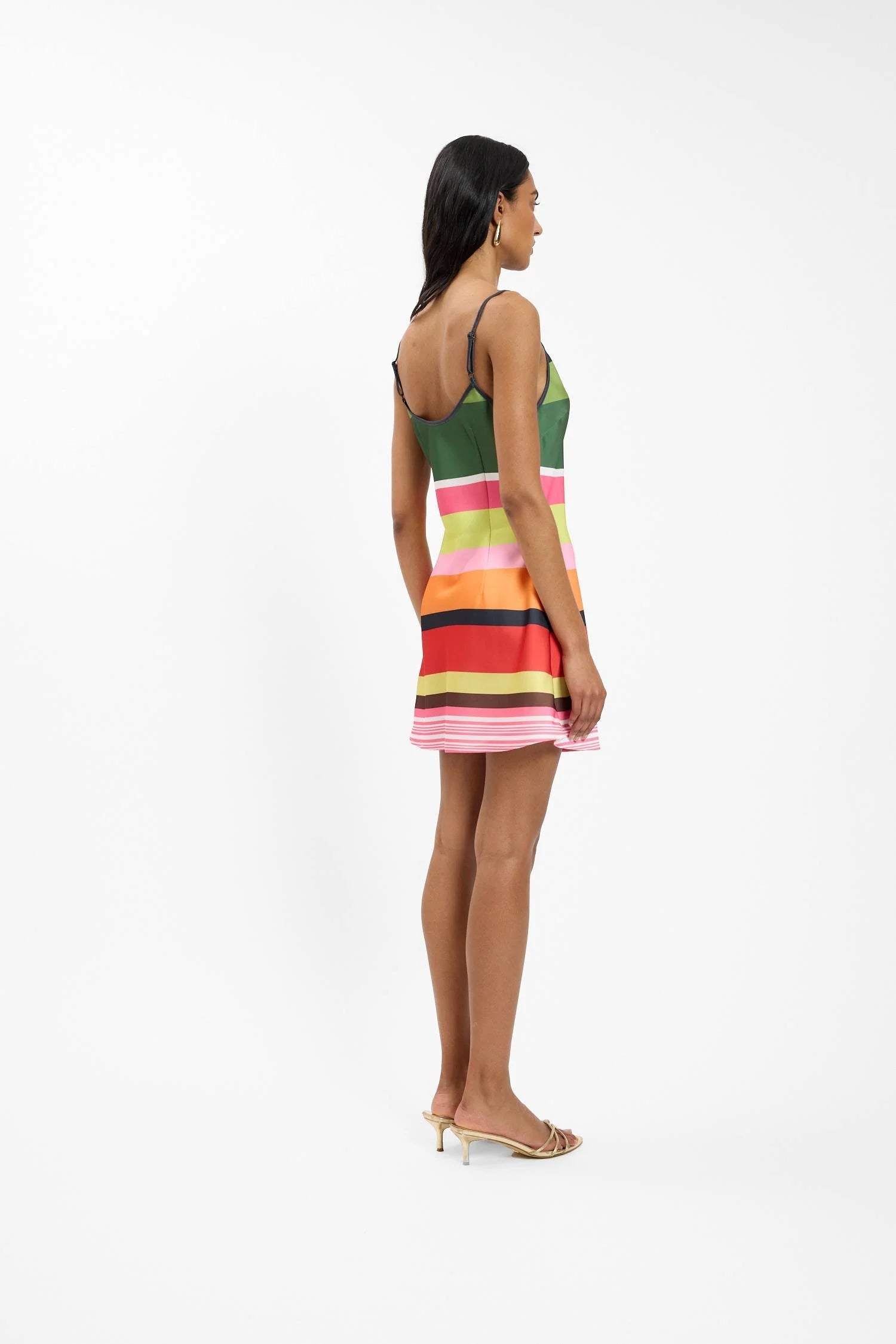 Bias Mini Dress - Emerald Stripe With Harper Lu