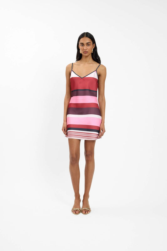 Bias Mini Dress - Fuchsia Stripe With Harper Lu
