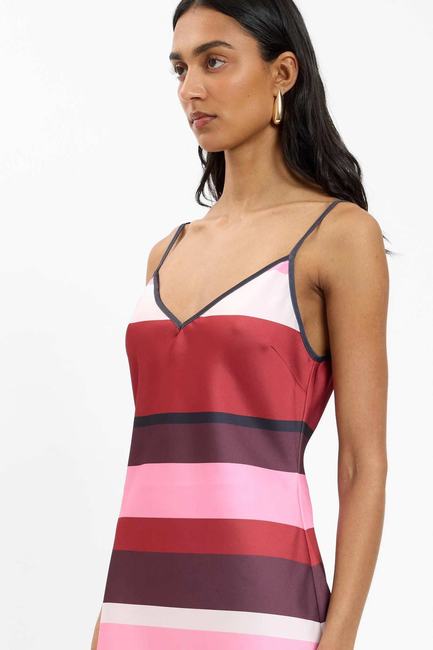 Bias Mini Dress - Fuchsia Stripe With Harper Lu