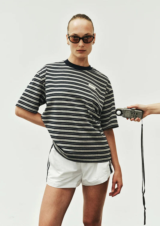 Oversized Spark Tee - Dark Navy Stripe P.E Nation