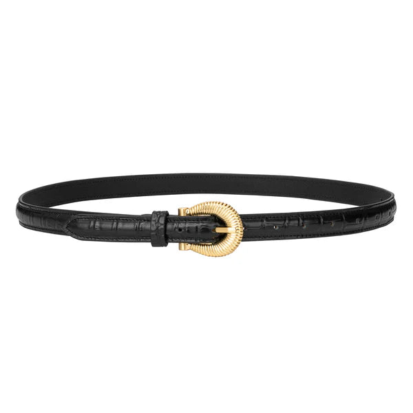 Matea Belt - Black Croc Sancia
