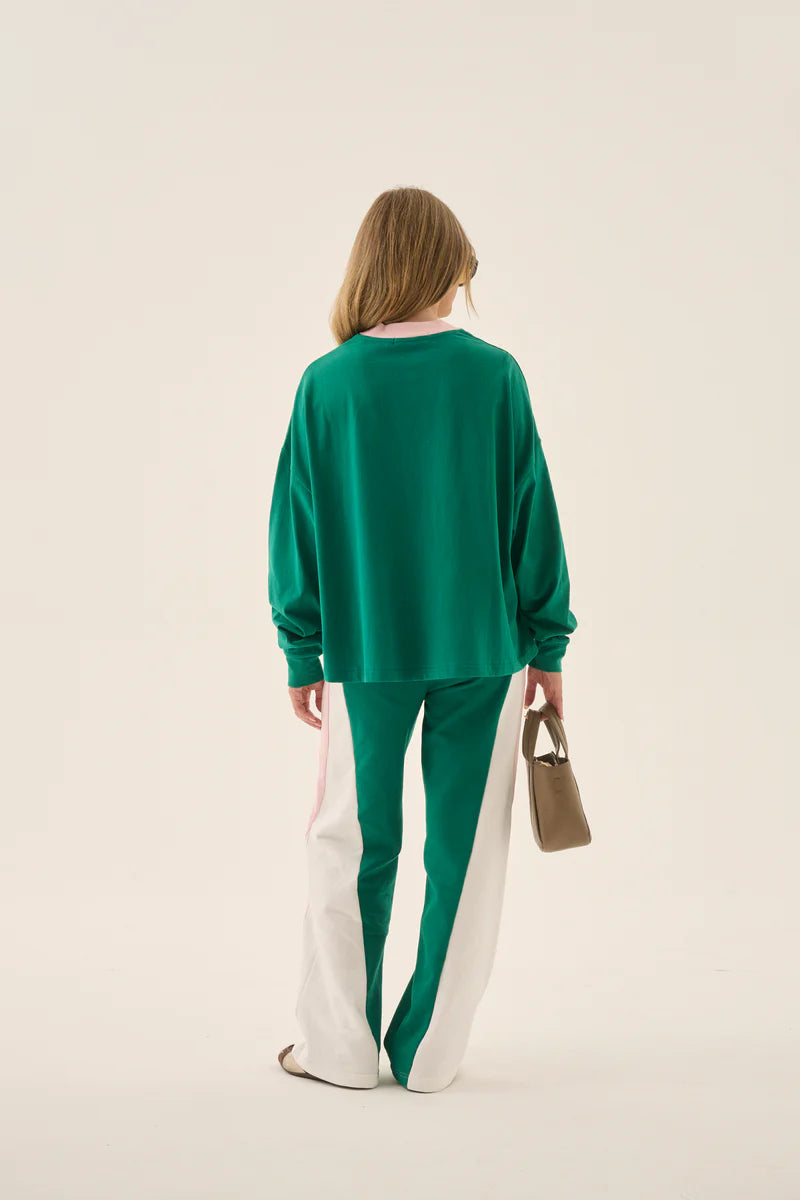 Vacanza Long Sleeve Tee - Sea Green Araminta James