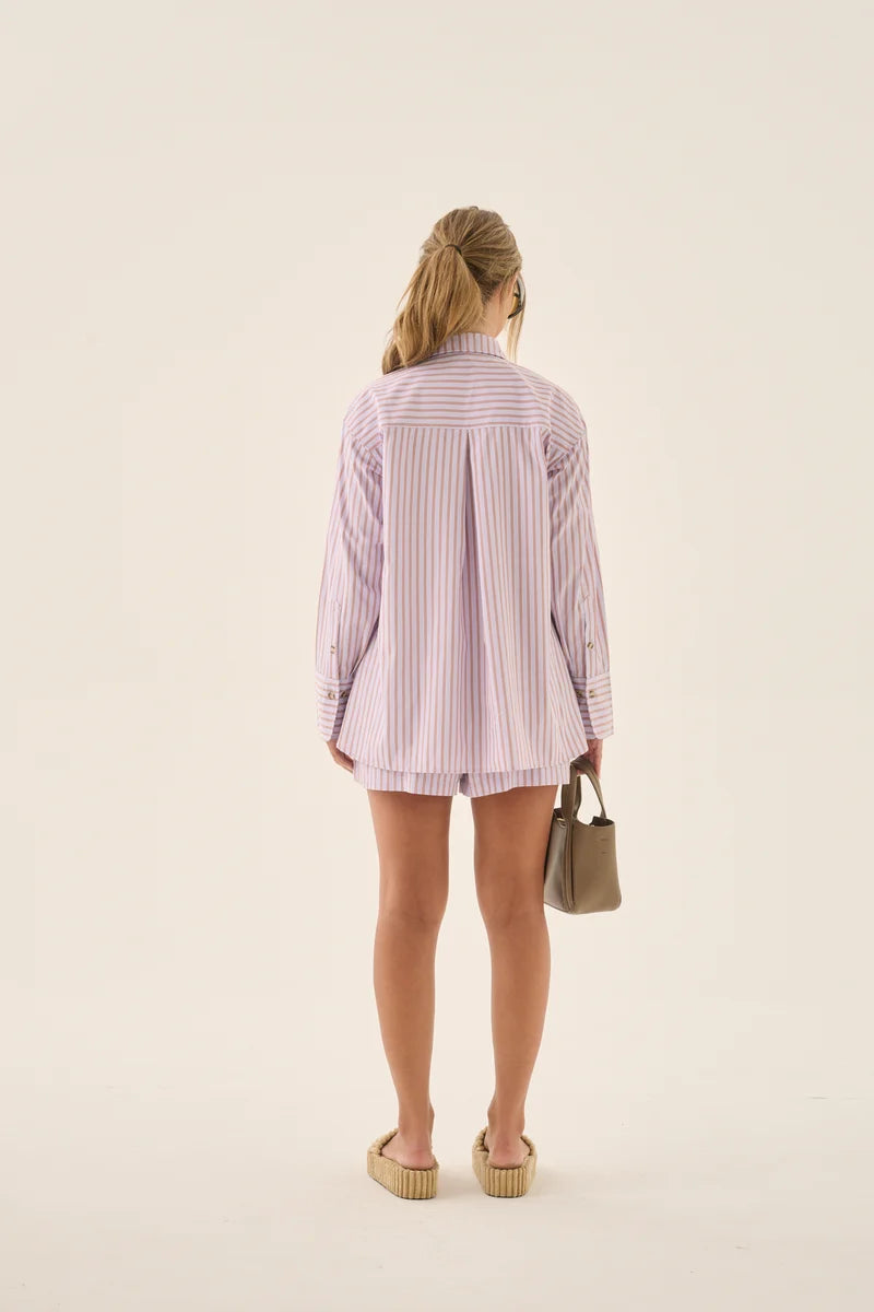 AJJA Shirt - Stripe Lavender Araminta James