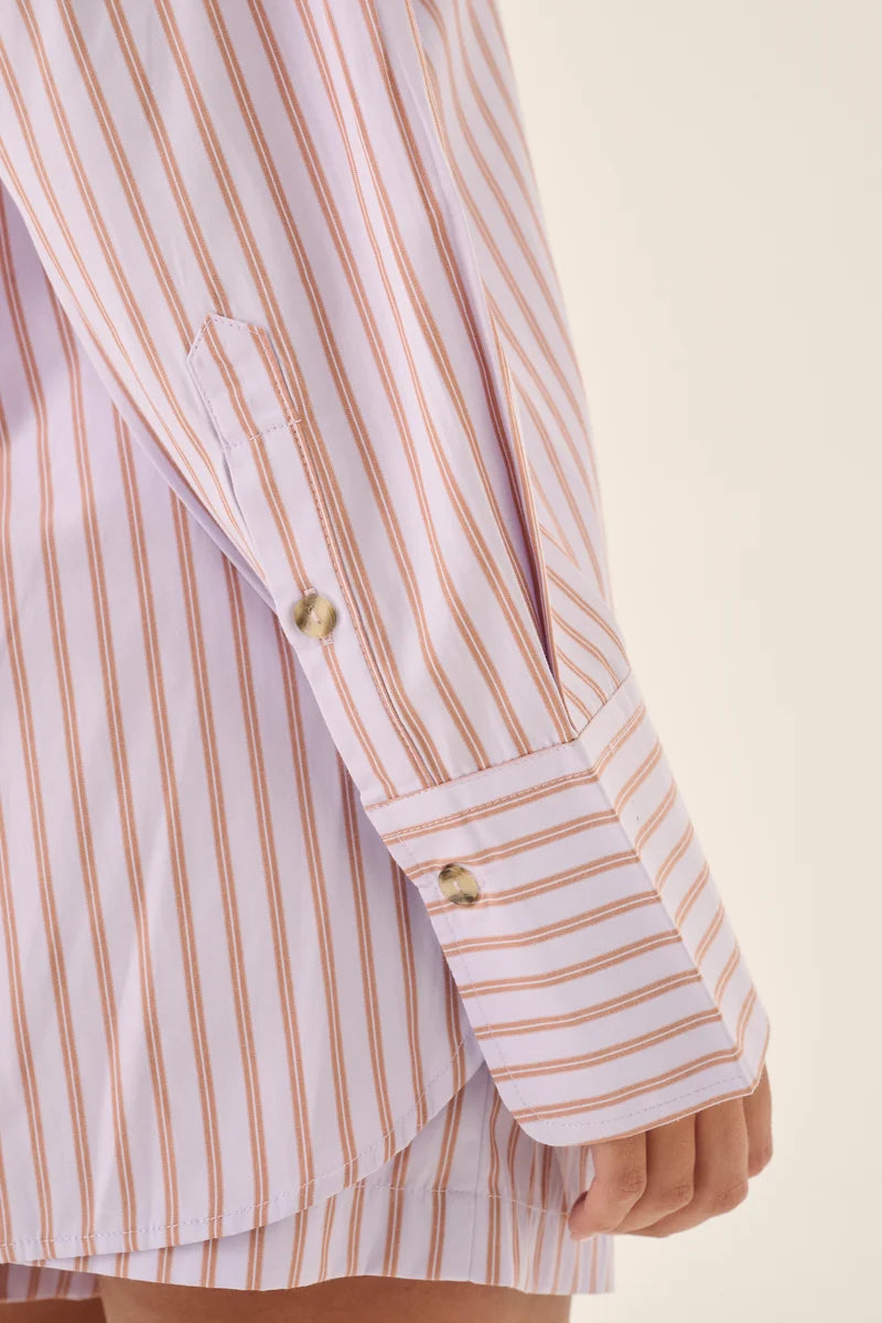 AJJA Shirt - Stripe Lavender Araminta James