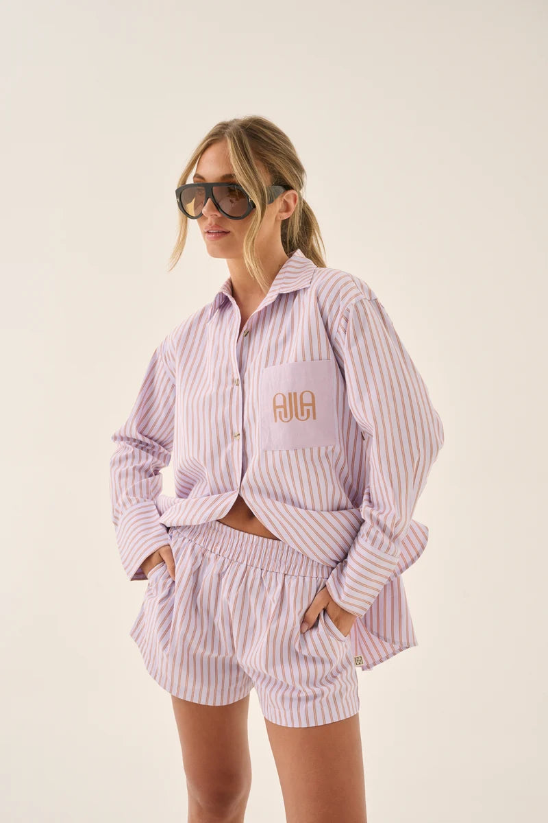 AJJA Short - Stripe Lavender Araminta James