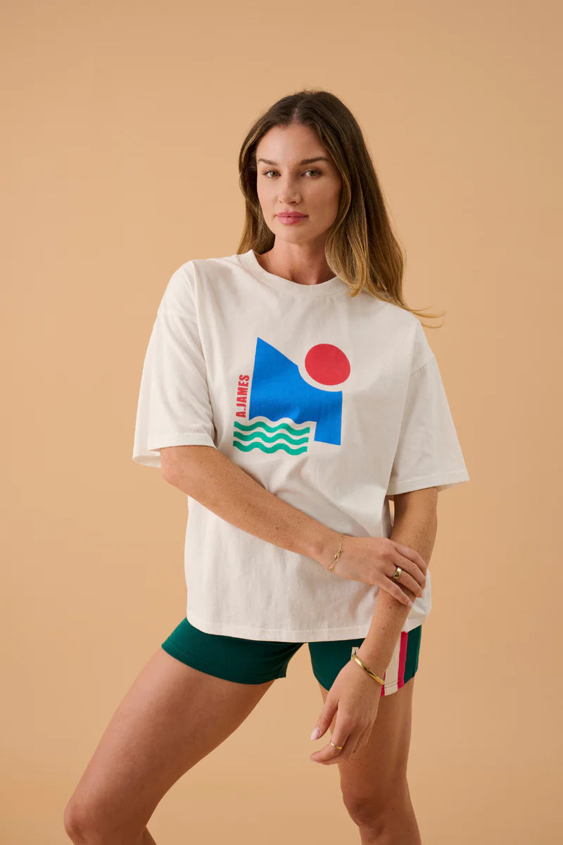 Sun Oversized Tee - Warm White Araminta James