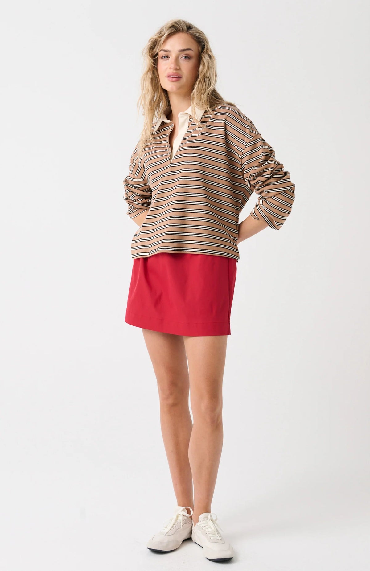 Alisa Rugby Tee - Toffee Stripe Cartel and Willow
