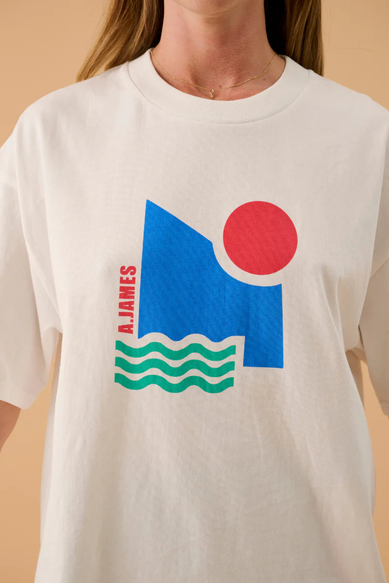 Sun Oversized Tee - Warm White Araminta James