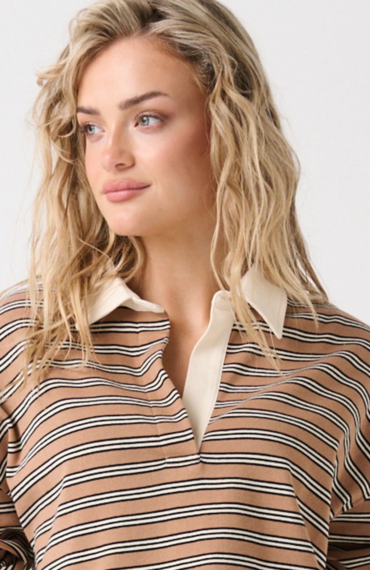 Alisa Rugby Tee - Toffee Stripe Cartel and Willow