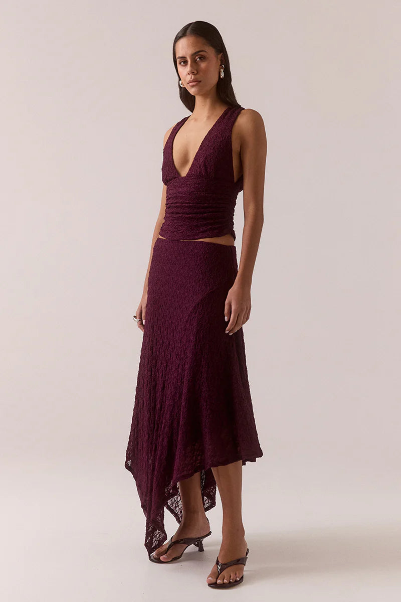 Aaila Lace Top - Plum Sovere