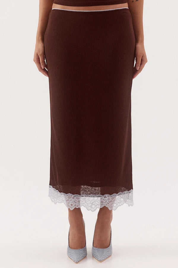 Harlow Skirt - Choc/Sky Sovere