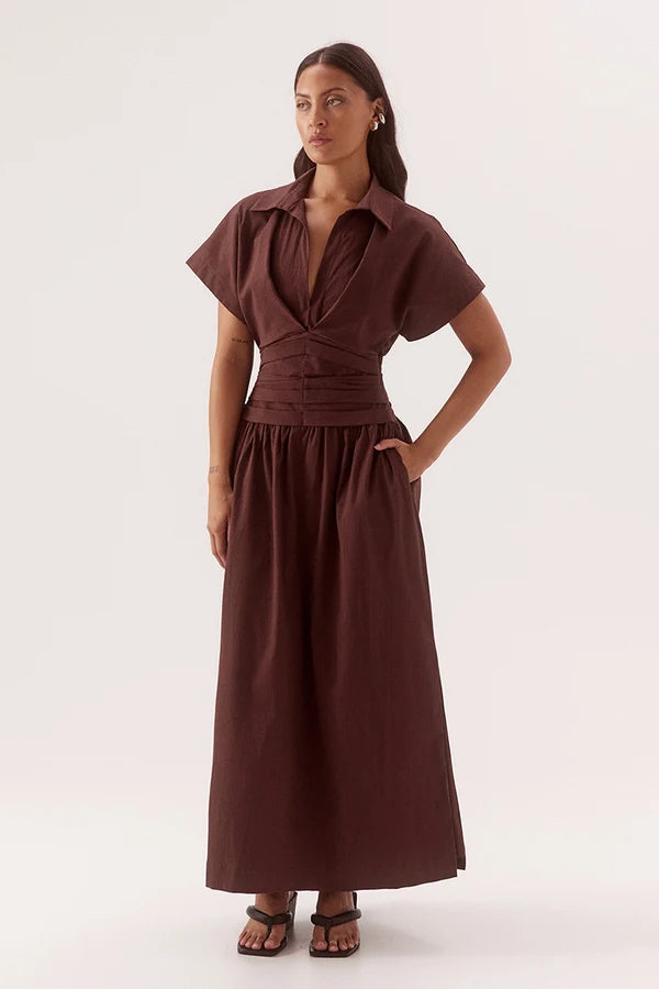 Lyra Dress - Chocolate Sovere
