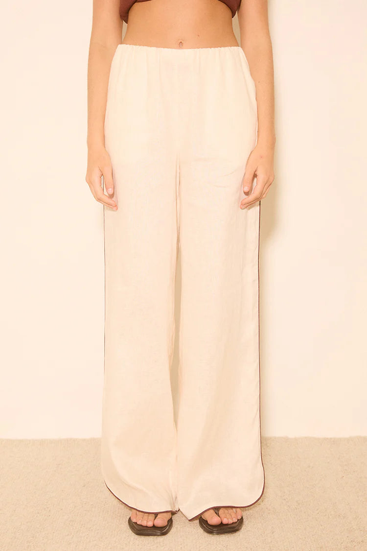 Aleria Pant - Cream Contrast Bind Mon Renn
