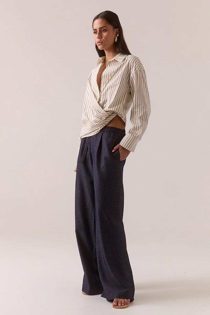 Taven Shirt - Latte Stripe Sovere
