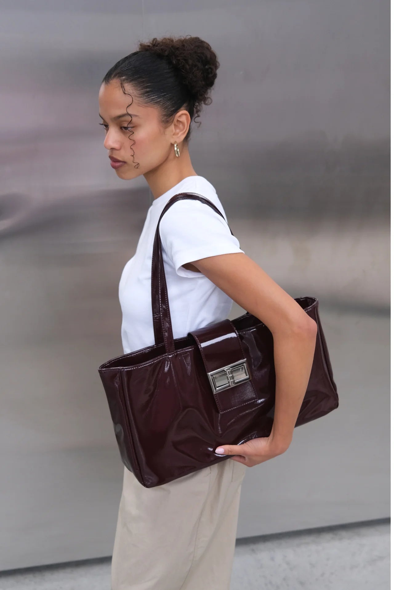Margot Bag - Patent Burgundy Georgia Mae