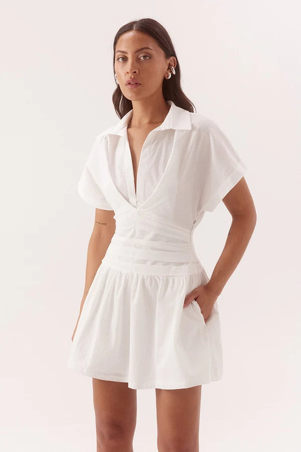 Lyra Mini Dress - Chalk Sovere