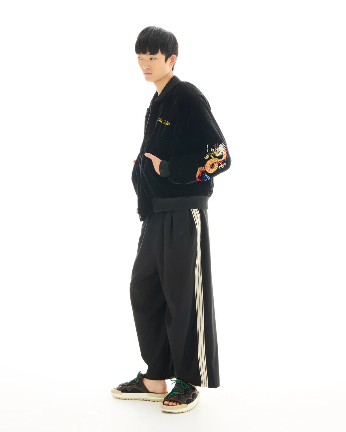 Tokyo Dragon Embroidered Velvet Bomber Jacket The Tales