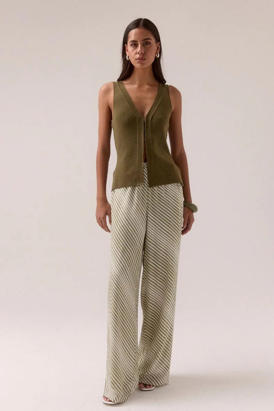 Vista Pants -Olive Stripe Sovere