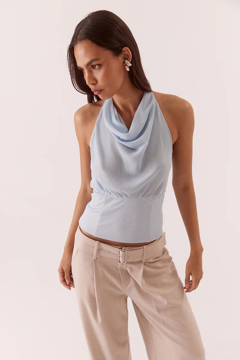 Ada Halter Top - Whisper Blue Sovere