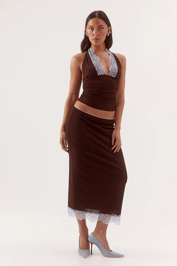 Harlow Top - Choc/Sky Sovere