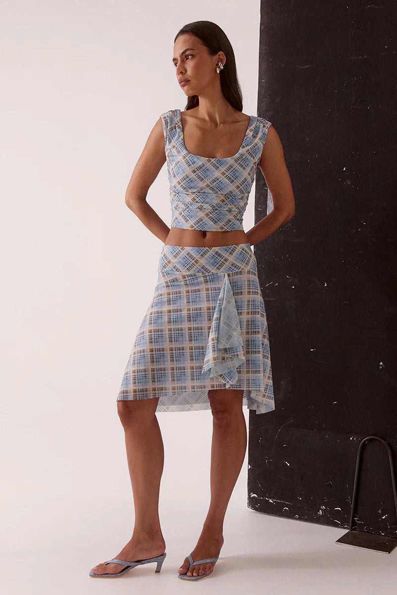 Novalyn Plaid Top - Check Sovere