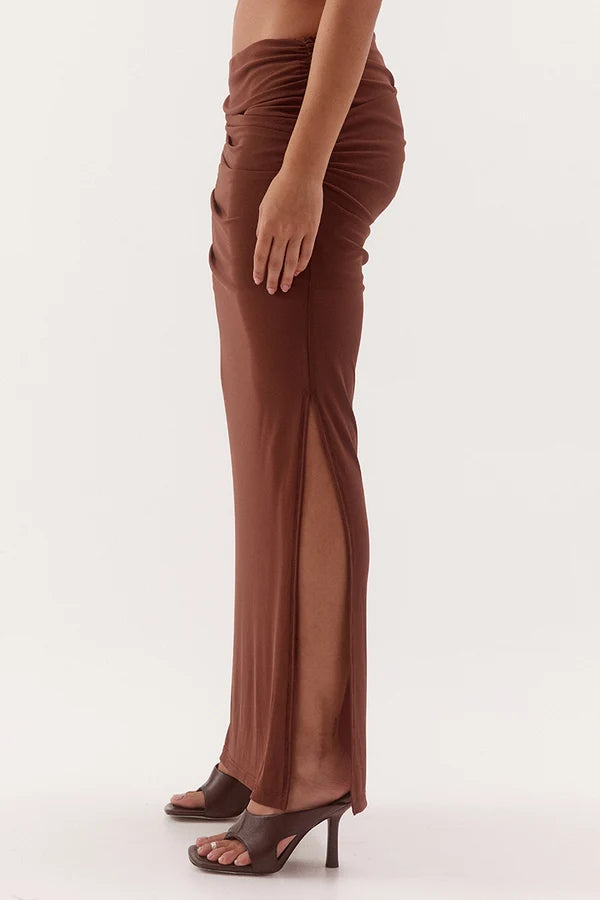 Selen Skirt - Mocha cloth.IN BRICK