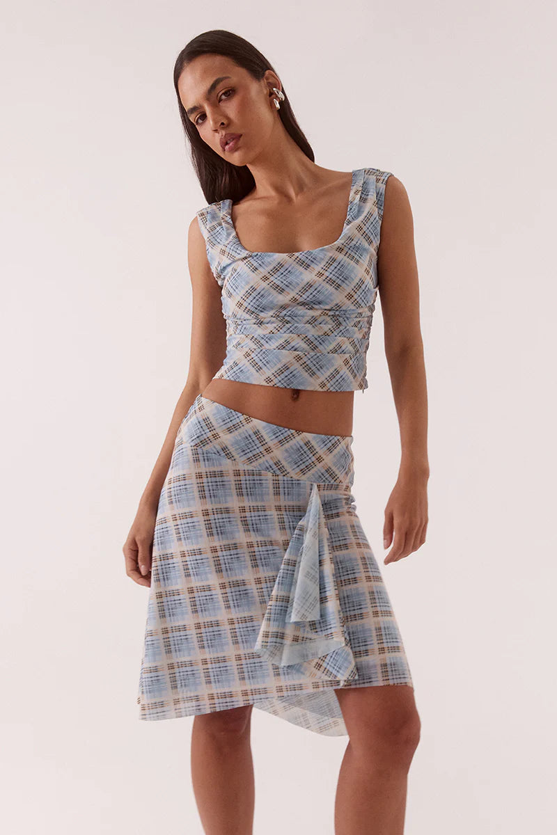 Novalyn Plaid Skirt - Check Sovere