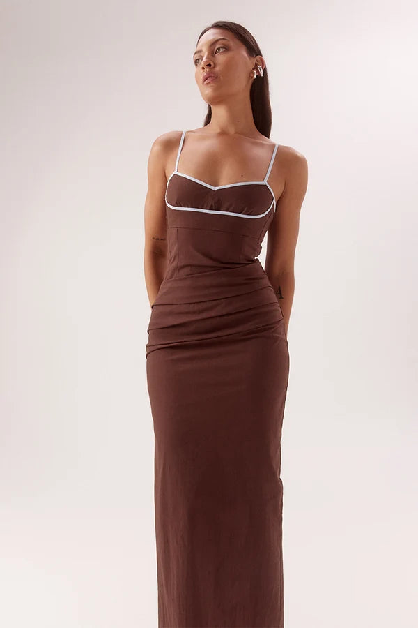 Britta Dress - Choc/Sky Sovere