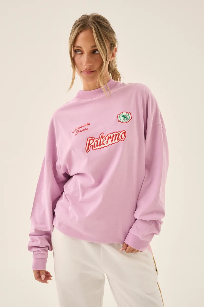 Palermo Long Sleeve Tee - Pink Lavender Araminta James