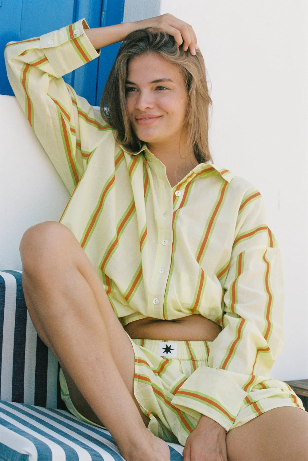 Sandy Stripe Vines Shirt - Yellow Ciao Ciao