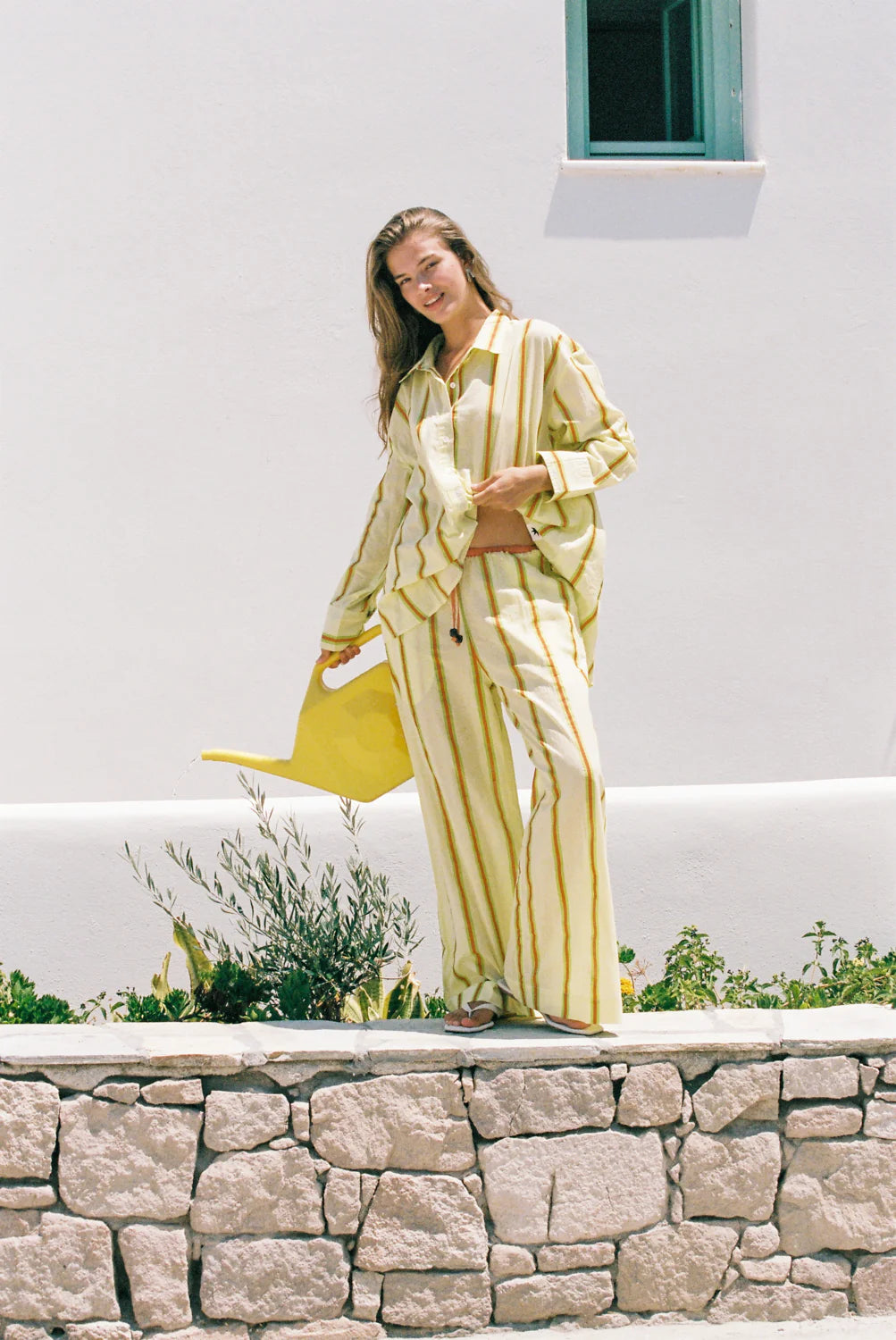 Sandy Stripe Wide Issimo Pant - Yellow Ciao Ciao