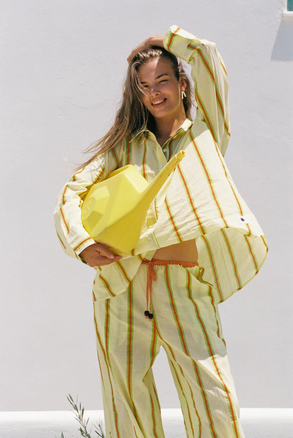 Sandy Stripe Vines Shirt - Yellow Ciao Ciao