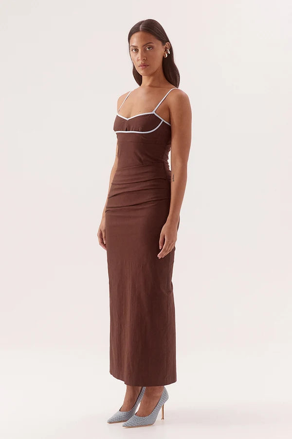 Britta Dress - Choc/Sky Sovere