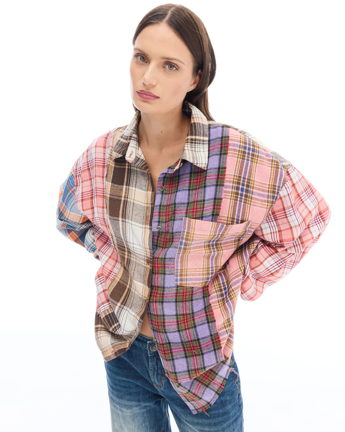 Patchwork Check Flannel Shirt - Multi The Tales