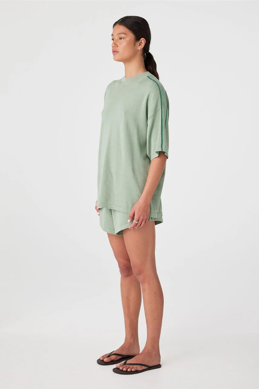 Pippa Drawcord Short - Eucalyptus and Sea Green