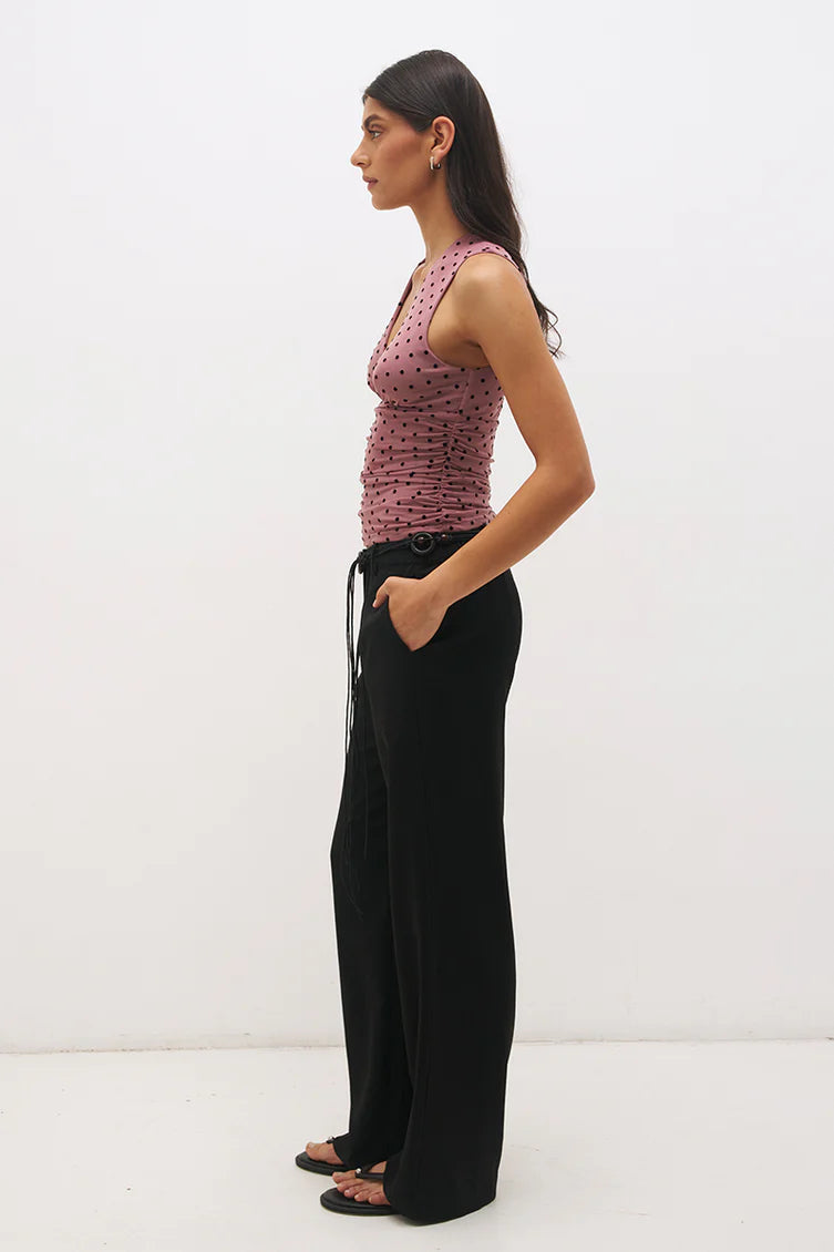 Sonta Spot Top - Rosewood and Black Mon Renn