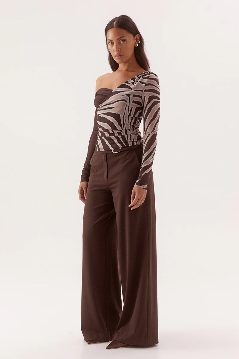 Ivelle Longsleeve Top - Espresso Sovere