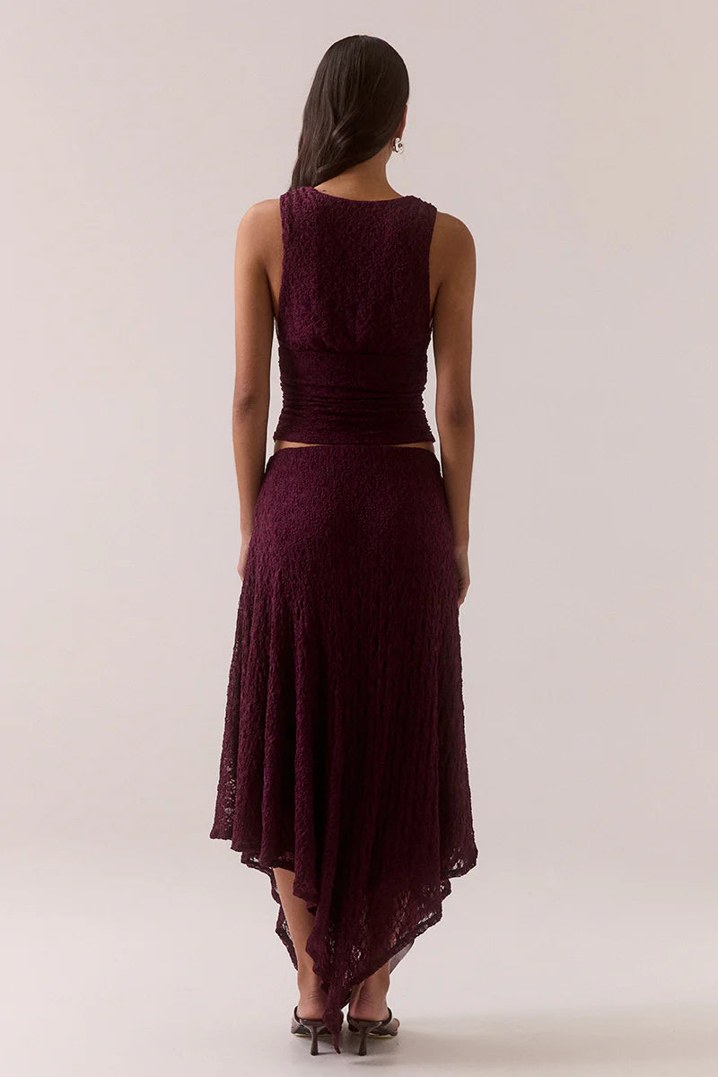 Aaila Lace Top - Plum Sovere
