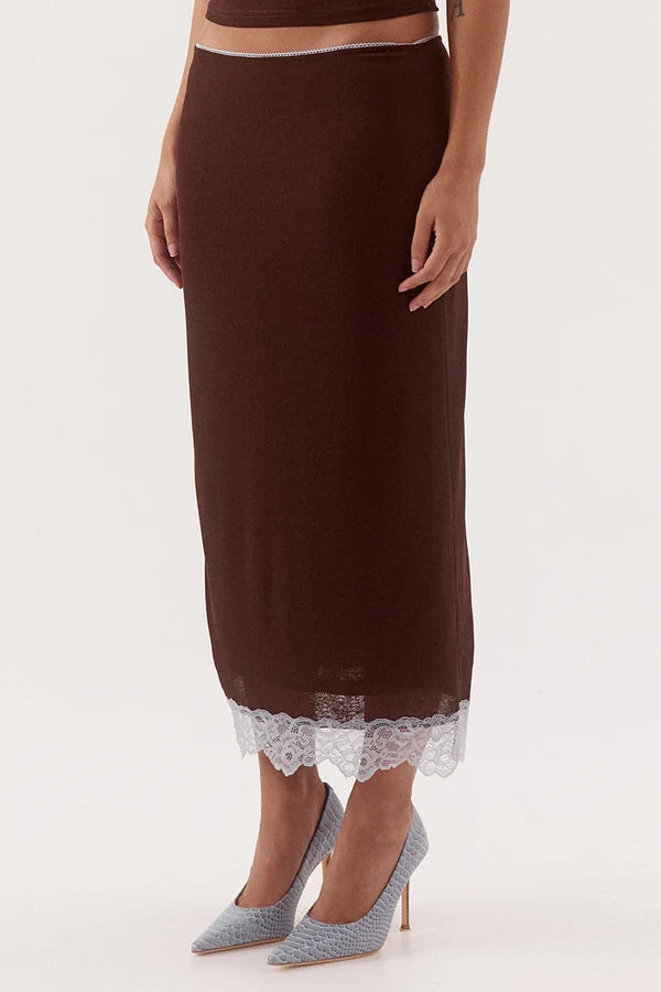 Harlow Skirt - Choc/Sky Sovere