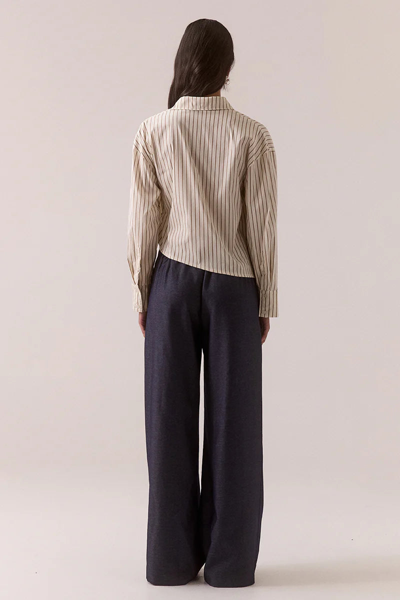 Taven Shirt - Latte Stripe Sovere