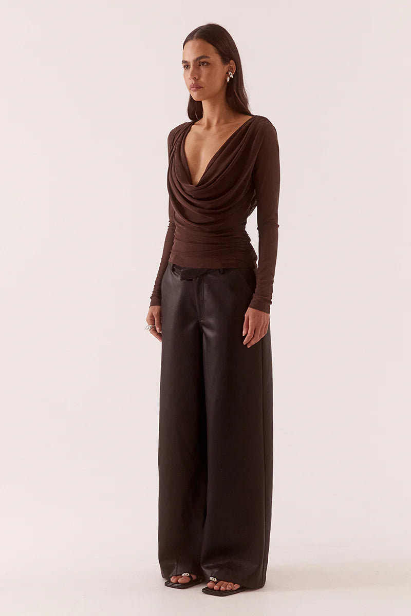 Myriad Drape Top - Rum Raisin Sovere