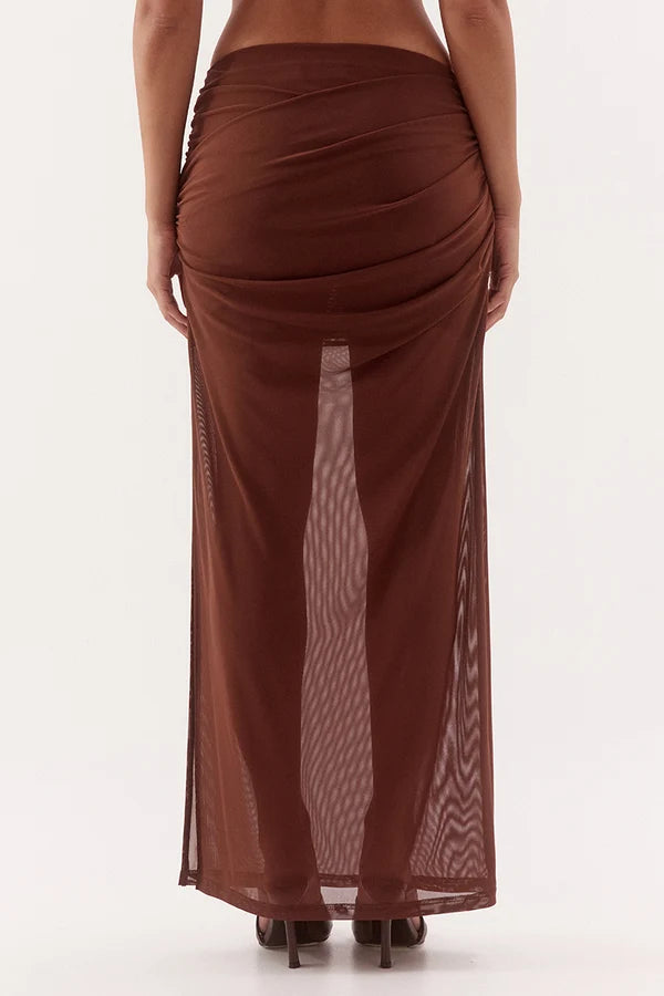 Selen Skirt - Mocha cloth.IN BRICK