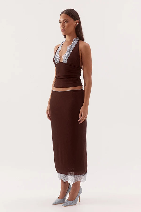 Harlow Top - Choc/Sky Sovere