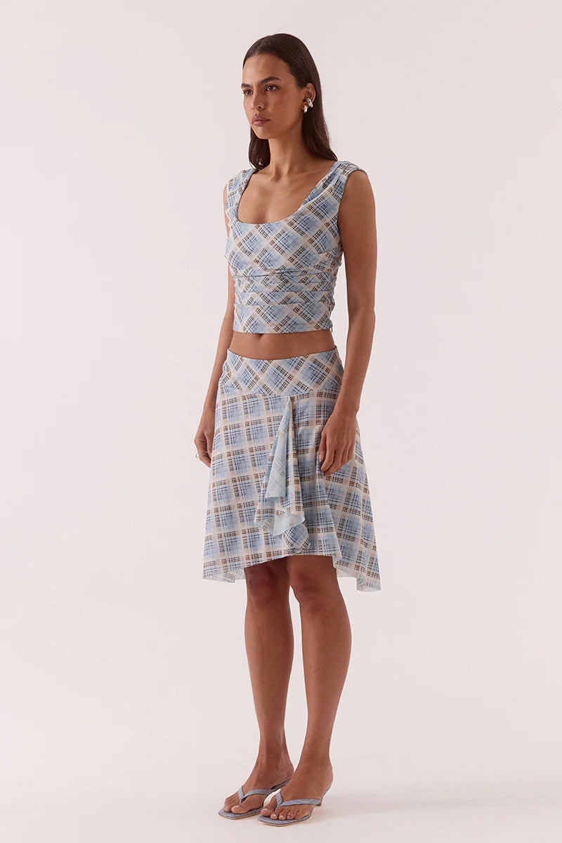 Novalyn Plaid Skirt - Check Sovere