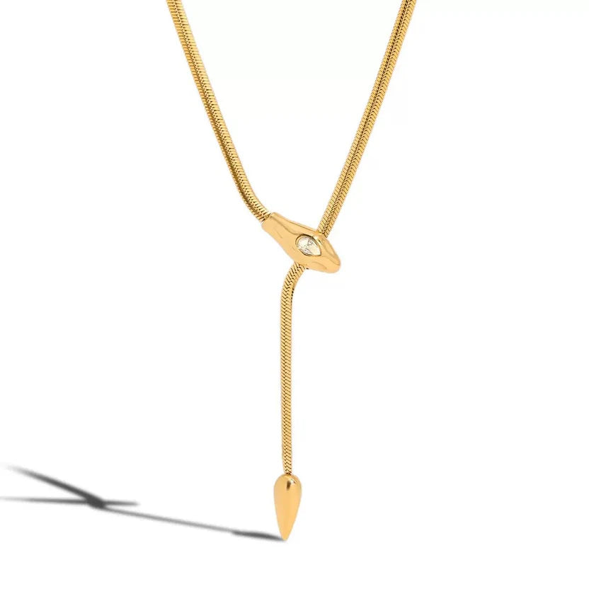 Serpentine Lariat Necklace cloth.IN BRICK