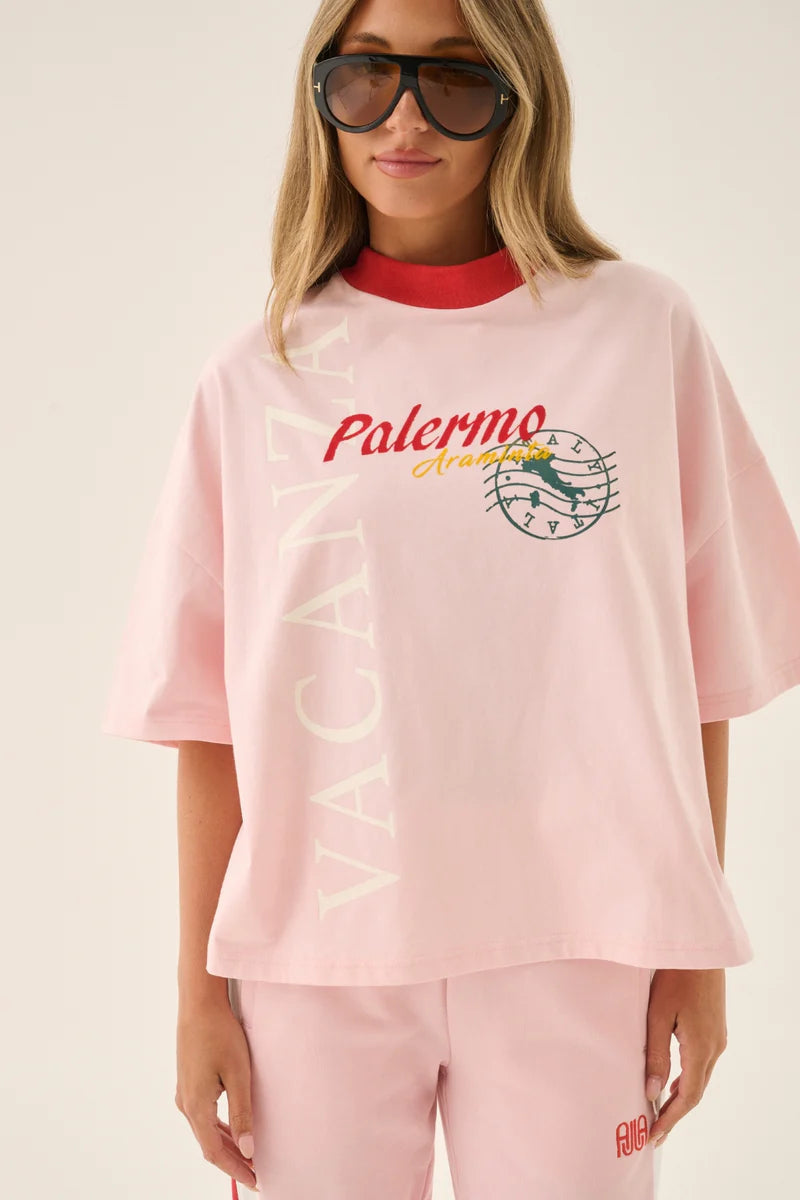 Vacanza Short Sleeve Tee - Ballet Pink Araminta James