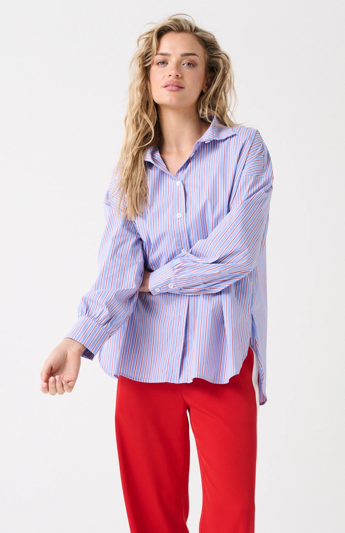 Darby Shirt - Cornflower Multi Stripe Cartel and Willow