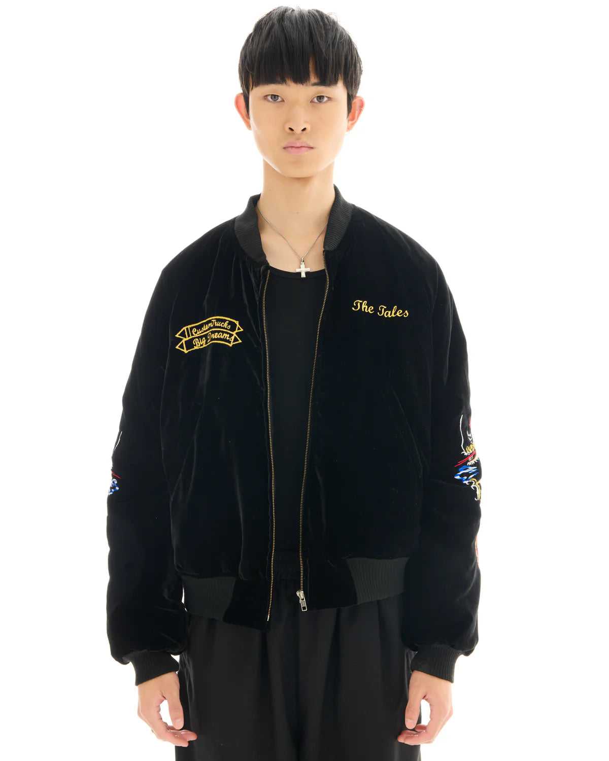 Tokyo Dragon Embroidered Velvet Bomber Jacket The Tales