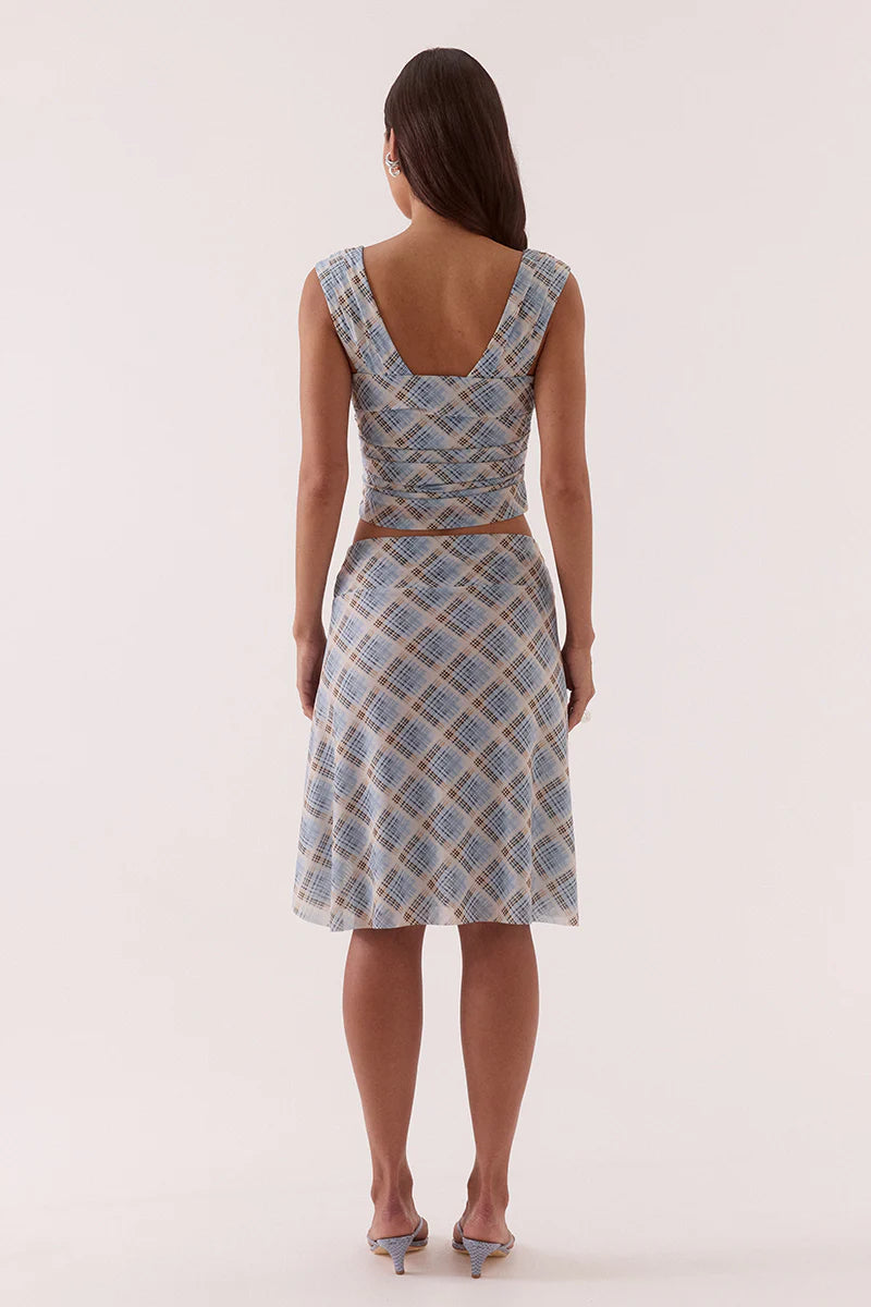 Novalyn Plaid Skirt - Check Sovere