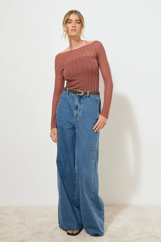 Reflection Knit Top - Cognac Mon Renn